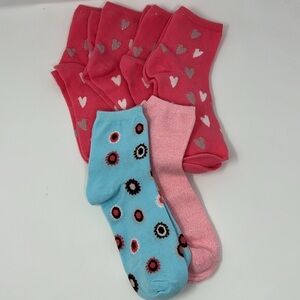 Nordstrom Valentine’s Crew Socks Hearts Pink Blue